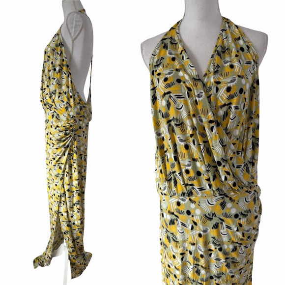 Free People Daria Halter Low Back Wrap Maxi Dress Size XL Apple Mint Summer NEW - Picture 2 of 7